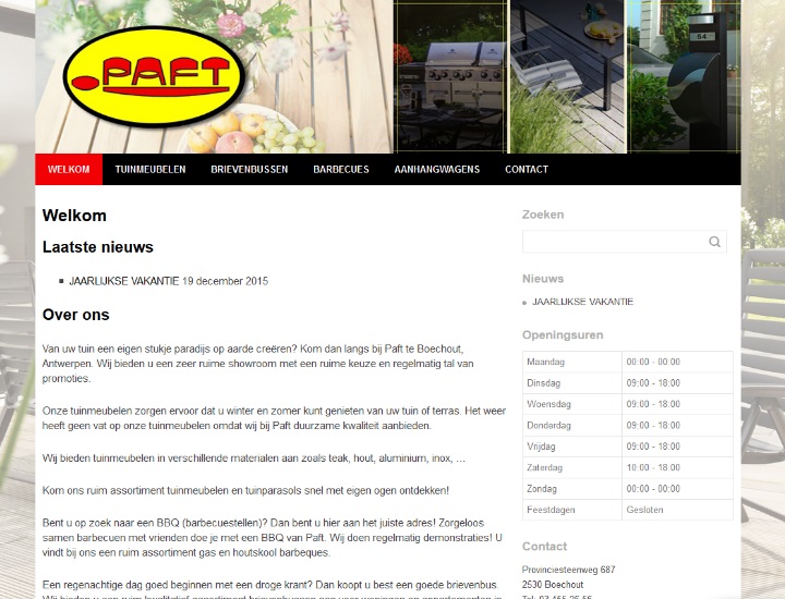 Paft homepage